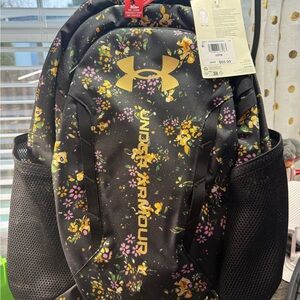 Under Armour Black Backpack with Floral Accents